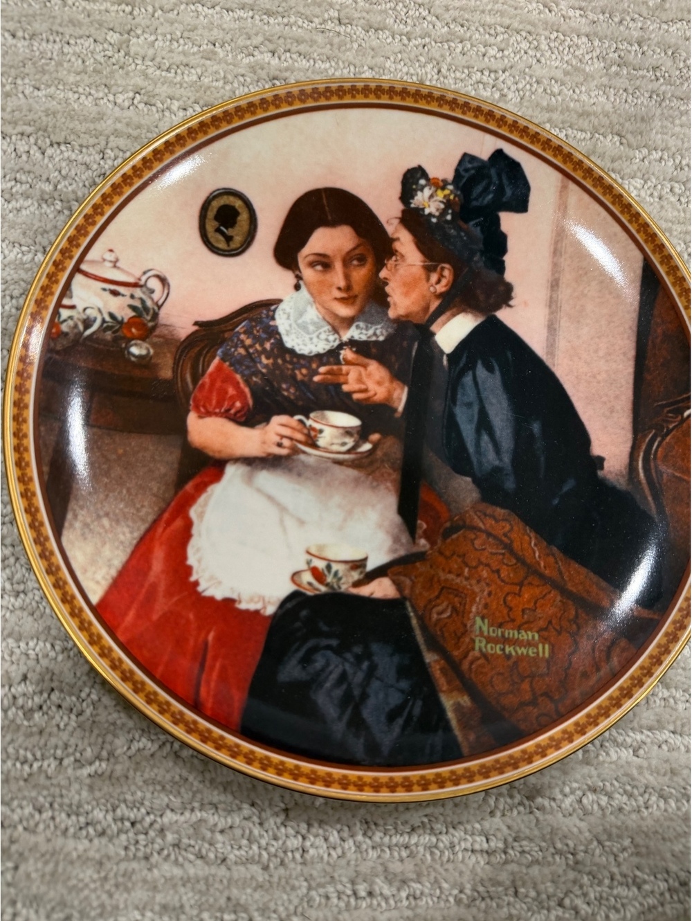 Norman Rockwell Knowles collector plate music lesson scene